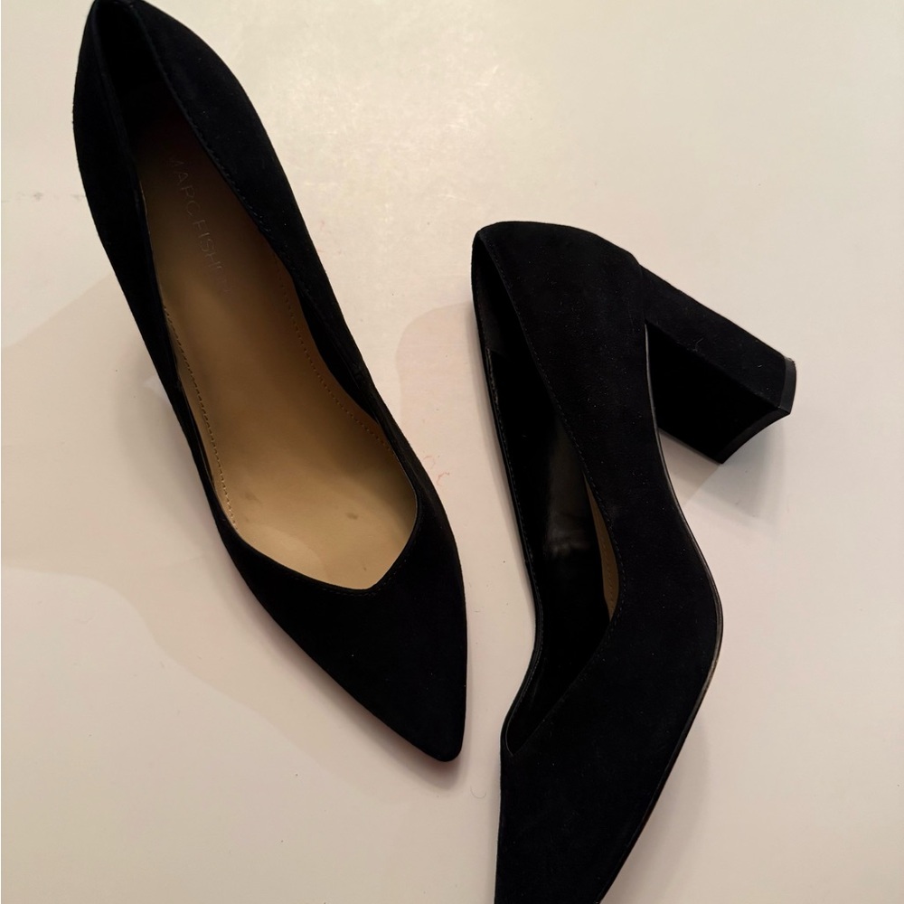 Marc Fisher Suede Block Pump Sz 8 - Picture 3 of 7